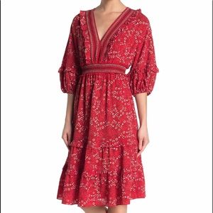 Max Studio V-neck Empire Waist Dress